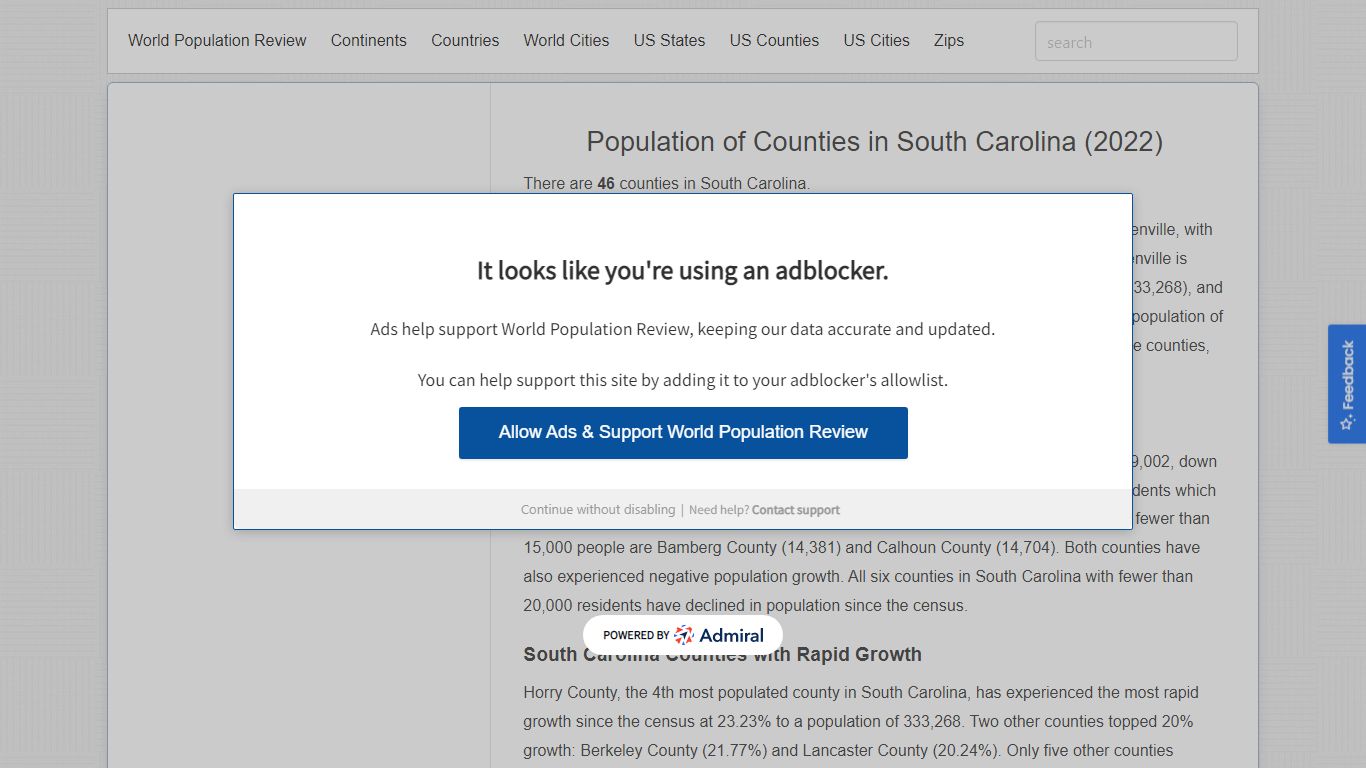 Population of Counties in South Carolina (2022) - worldpopulationreview.com